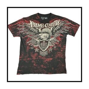 Xtreme Couture Tee Affliction Eagle Normandy Indie Sleaze‎ Grunge Biker MMA 2XL